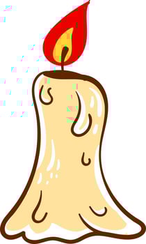 Melting candle, illustration, vector on white background