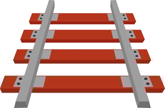 Railway rails, illustration, vector on white background