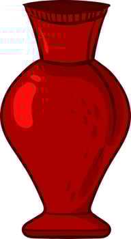 Red vase, illustration, vector on white background