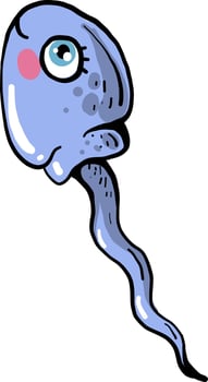 Cute sperm, illustration, vector on white background