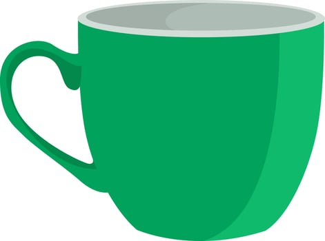 Green tea cup, illustration, vector on white background