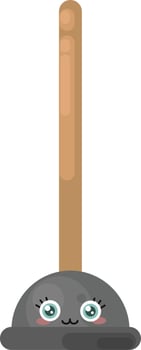 Toilet plunger, illustration, vector on white background