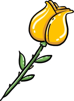 Small yellow rose, illustration, vector on white background