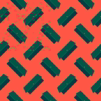 Open door, seamless pattern on red background. vector