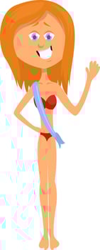 Beauty contest, illustration, vector on white background.