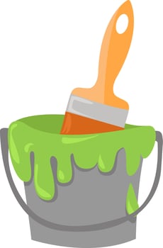 Green paint, illustration, vector on white background.