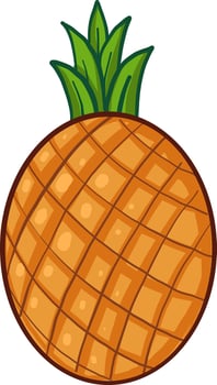 Fresh pineapple, illustration, vector on white background.