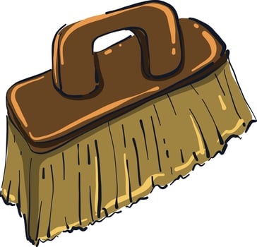 Big brush, illustration, vector on white background.