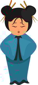 Blue kimono, illustration, vector on white background.