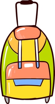 Colorful suitcase, illustration, vector on white background.