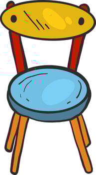 Colorful chair, illustration, vector on white background.