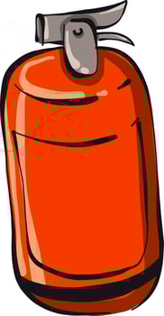 Fire extinguisher, illustration, vector on white background.