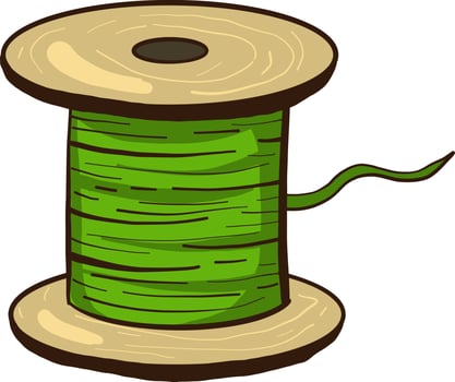 Small green thread, illustration, vector on white background.