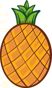 Interesting pineapple, illustration, vector on white background.