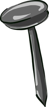 Small nail, illustration, vector on white background.