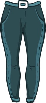 Slim pants for women, illustration, vector on white background.
