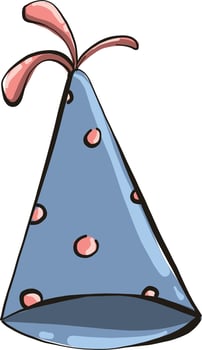 Birthday hat, illustration, vector on white background.