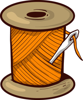 Orange thread, illustration, vector on white background.