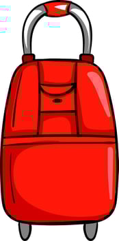 Red travel suitcase, illustration, vector on white background.