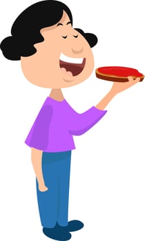 Sweet sandwich, illustration, vector on white background.