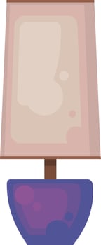 Purple table lamp, illustration, vector on white background.