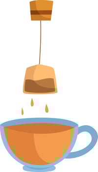 Tea bag, illustration, vector on white background.