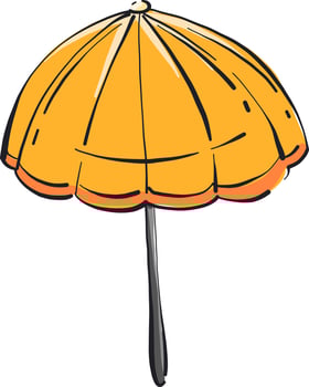 Yellow umbrella, illustration, vector on white background.
