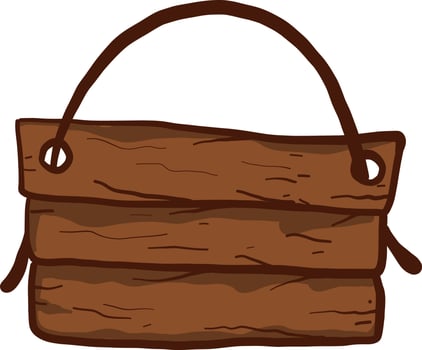 Small wooden board, illustration, vector on white background.