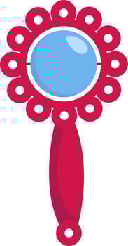 Pink baby rattle,illustration,vector on white background vector