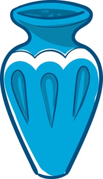 Interesting blue vase,illustration,vector on white background vector