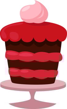 Red velvet cake,illustration,vector on white background vector