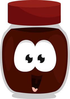 Jar full of chocolate,illustration,vector on white background vector