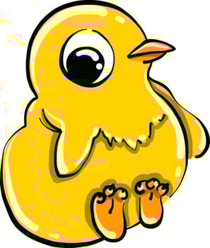 Little yellow chicken,illustration,vector on white background vector