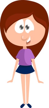 Girl in skirt ,illustration,vector on white background vector