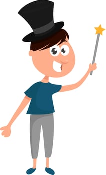 Young magician ,illustration,vector on white background vector