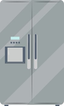 Grey fridge ,illustration,vector on white background vector