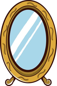 Golden mirror ,illustration,vector on white background vector