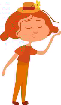 Hat with a flower ,illustration,vector on white background vector