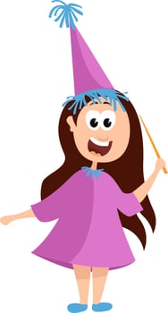 Magician girl ,illustration,vector on white background vector