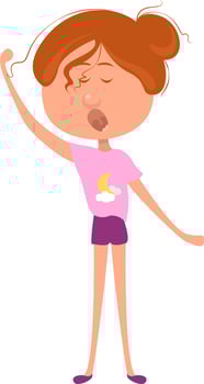 Girl in sleep clothes,illustration,vector on white background vector