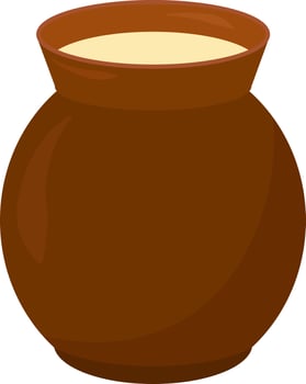 Red pottery jug, illustration, vector on white background