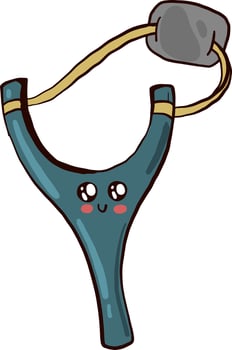 Cute slingshot , illustration, vector on white background