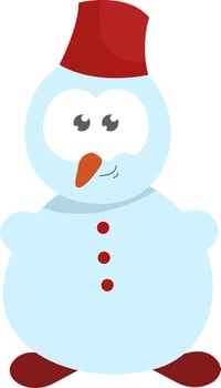 Smiling snowman, illustration, vector on white background