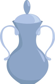 Blue sugar bowl, illustration, vector on white background
