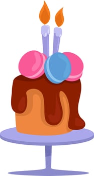 Sweet cake, illustration, vector on white background