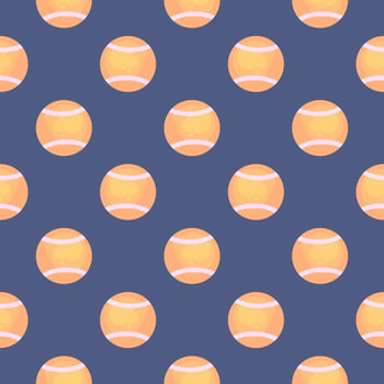 Tennis ball , seamless pattern on a blue background. vector