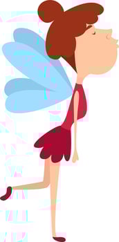 Young fairy ,illustration, vector on white background