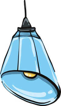 Blue lamp, illustration, vector on a white background.