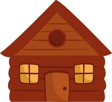 Wooden country house, illustration, vector on a white background.