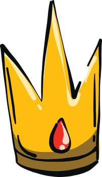 Golden crown, illustration, vector on a white background.